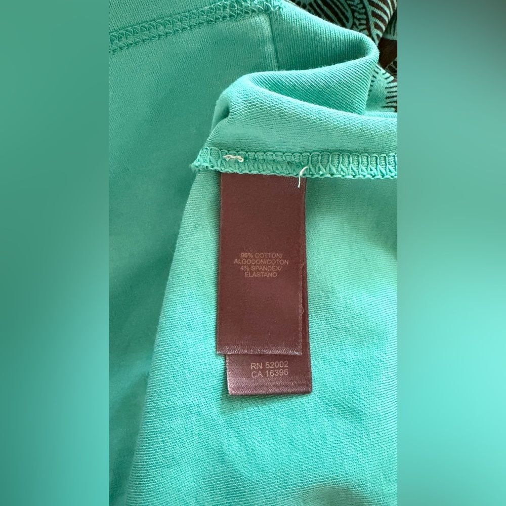 Liz Claiborne Teal and Brown Floral‎ Stretch Hoodie, Size Medium - Picture 12 of 13
